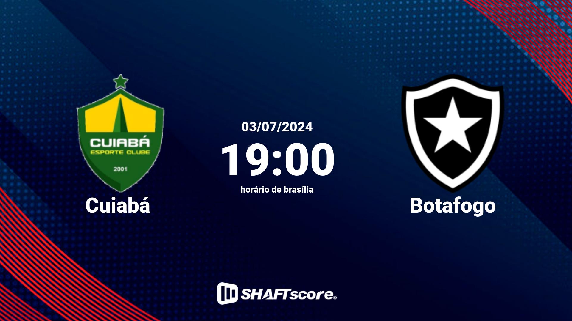 Estatísticas do jogo Cuiabá vs Botafogo 03.07 19:00