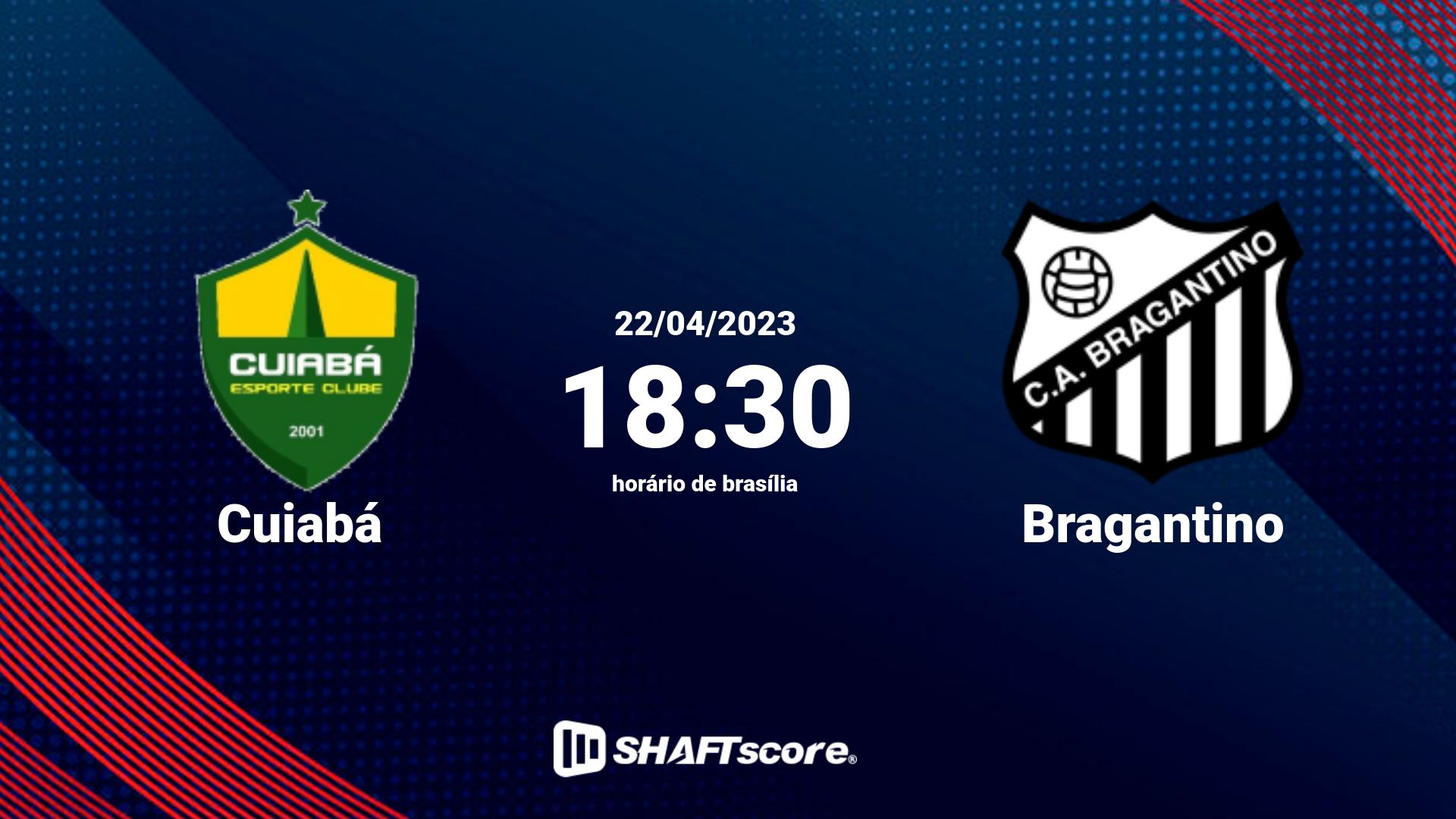 Estatísticas do jogo Cuiabá vs Bragantino 22.04 18:30
