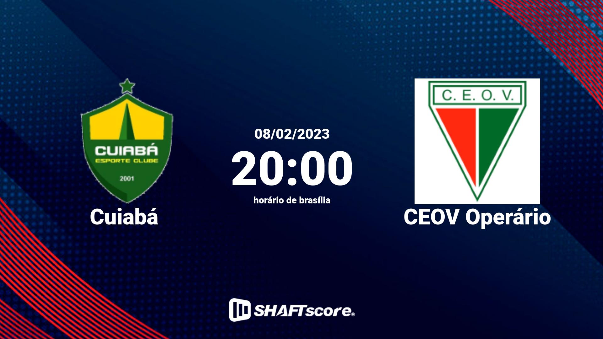 Estatísticas do jogo Cuiabá vs CEOV Operário 08.02 20:00