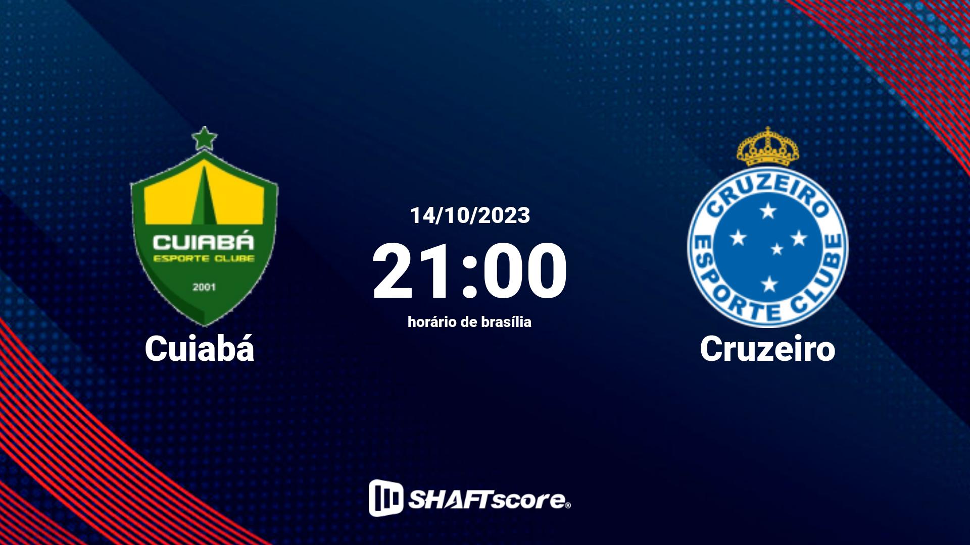 Estatísticas do jogo Cuiabá vs Cruzeiro 14.10 21:00