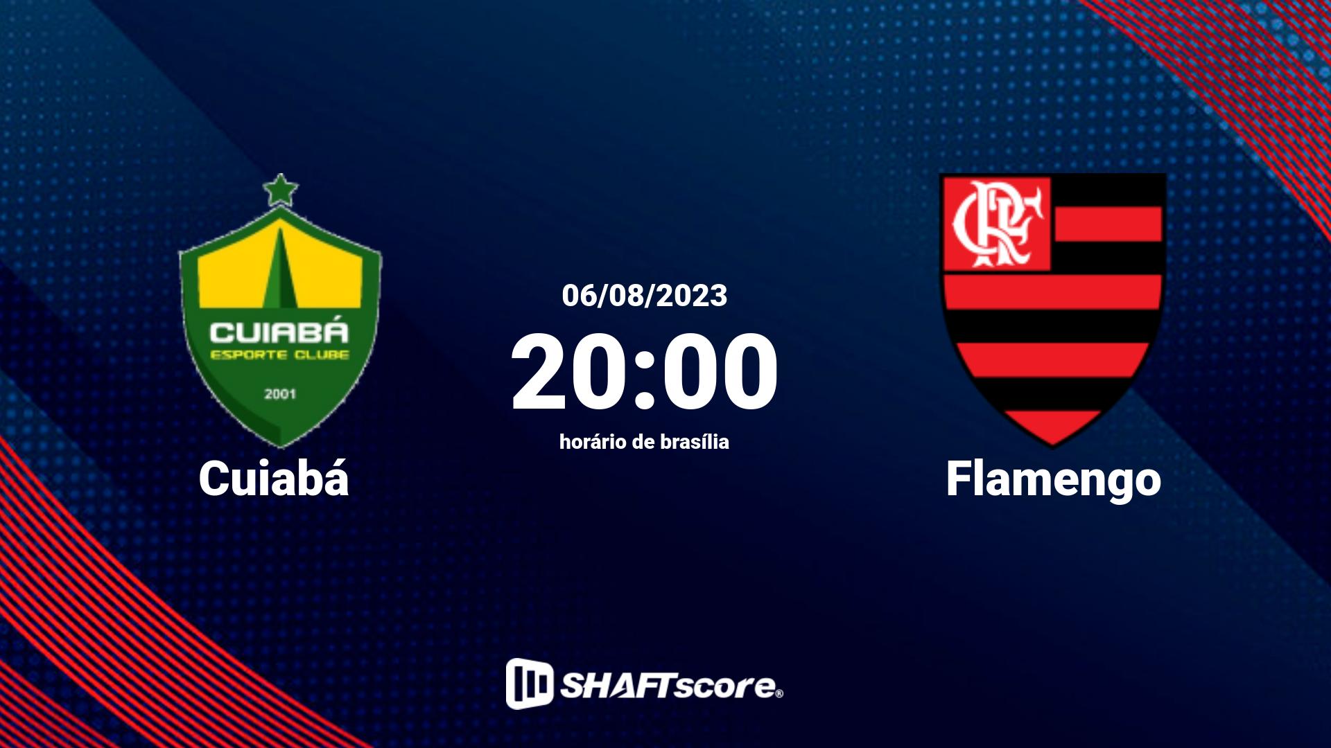 Estatísticas do jogo Cuiabá vs Flamengo 06.08 20:00