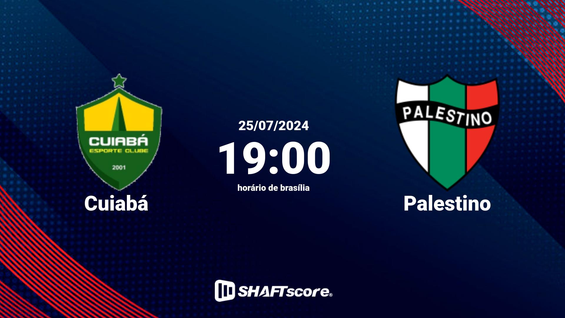 Estatísticas do jogo Cuiabá vs Palestino 25.07 19:00