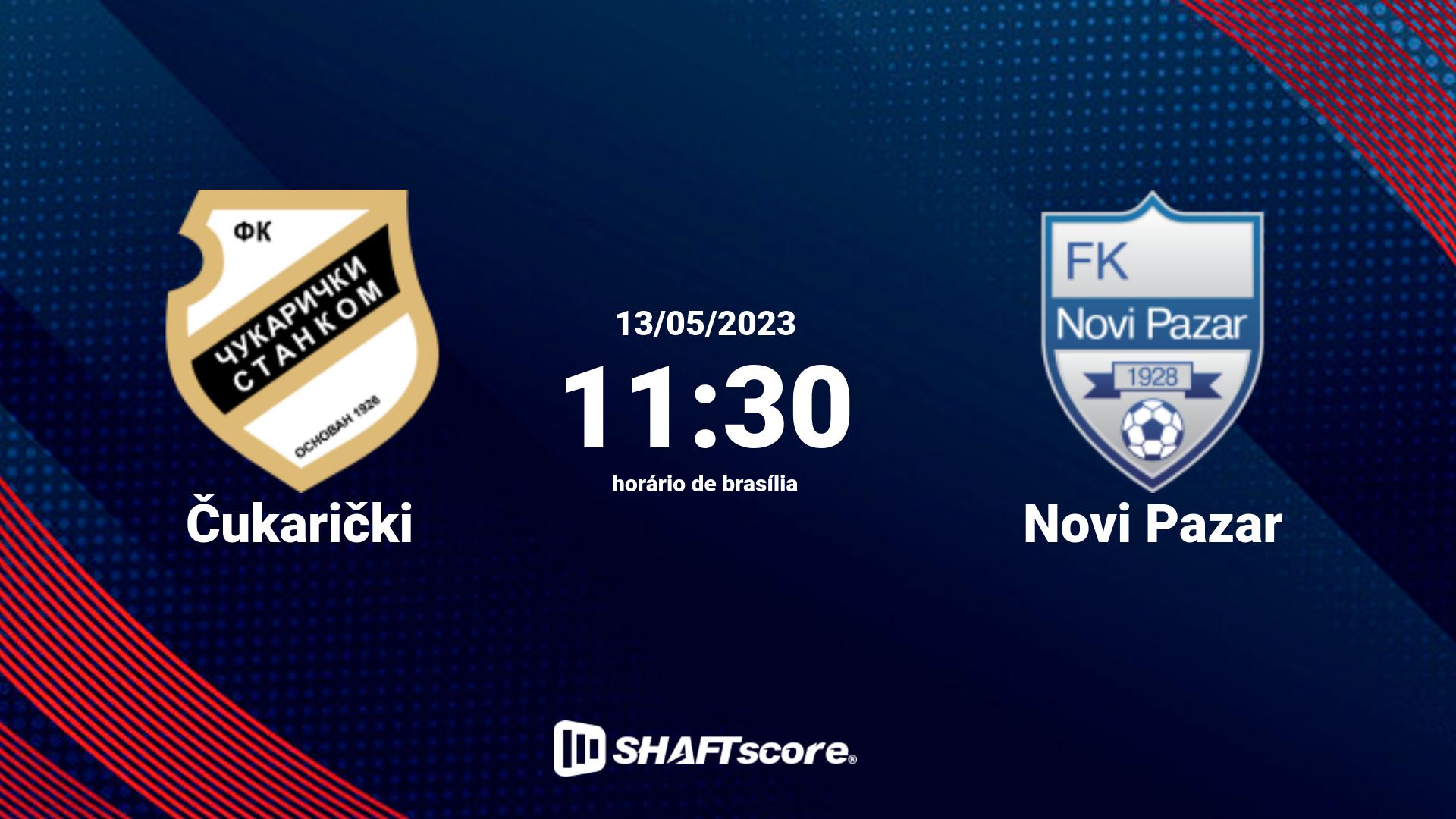 Estatísticas do jogo Čukarički vs Novi Pazar 13.05 11:30