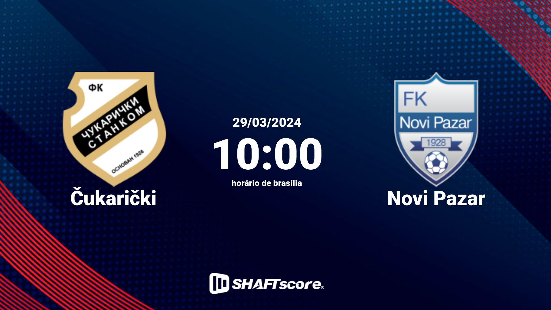 Estatísticas do jogo Čukarički vs Novi Pazar 29.03 10:00