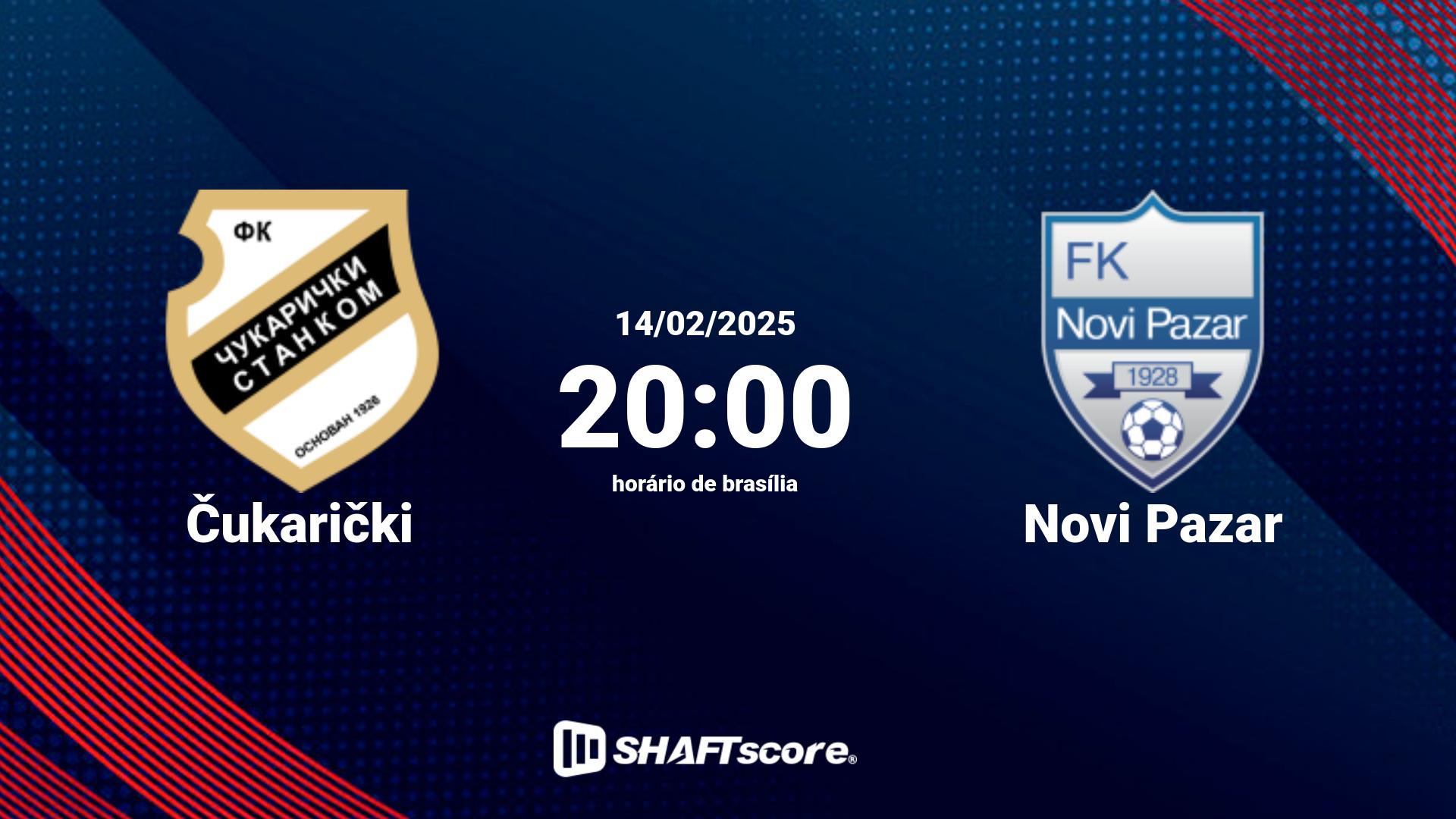 Estatísticas do jogo Čukarički vs Novi Pazar 14.02 20:00