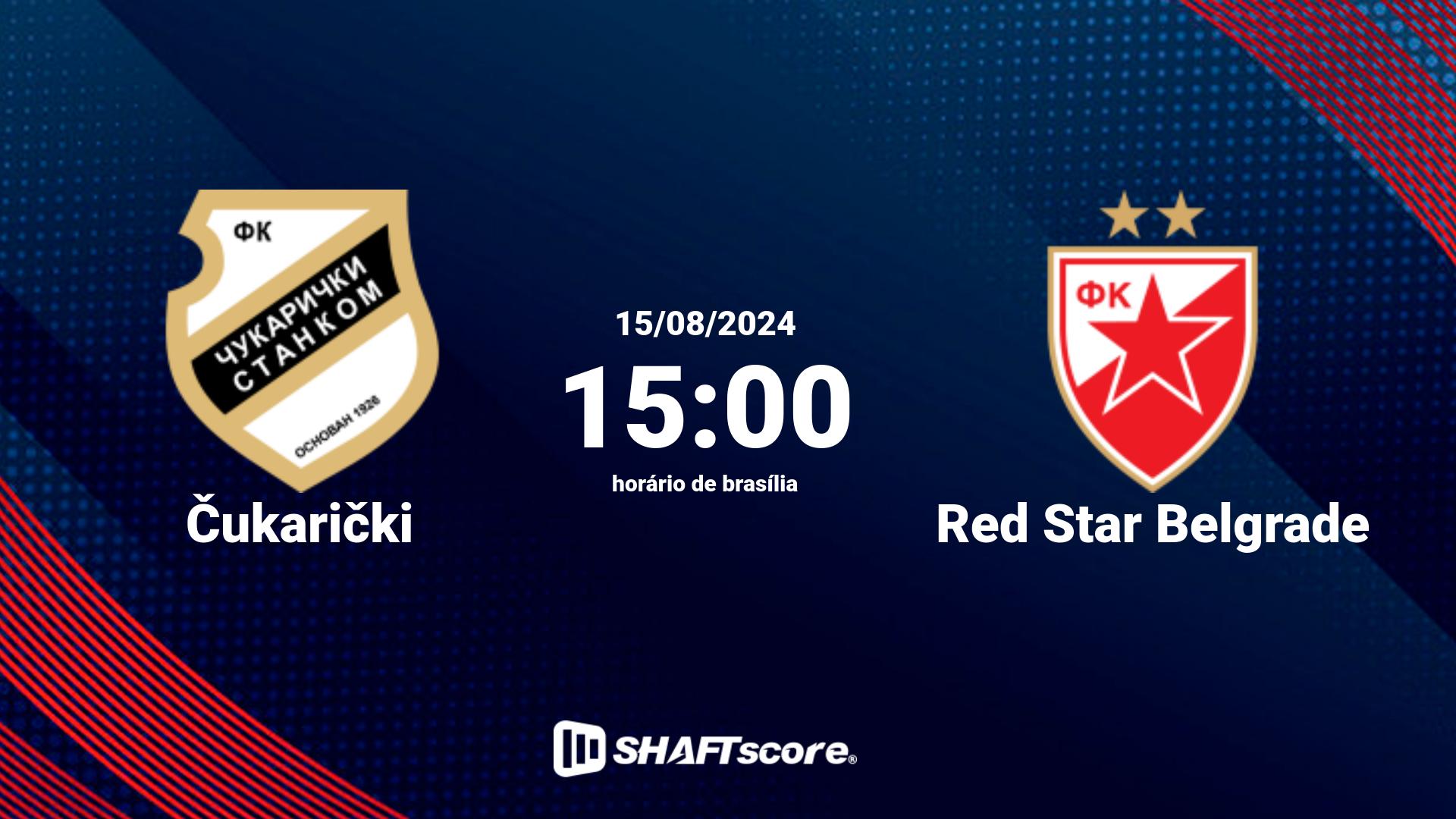 Estatísticas do jogo Čukarički vs Red Star Belgrade 15.08 15:00