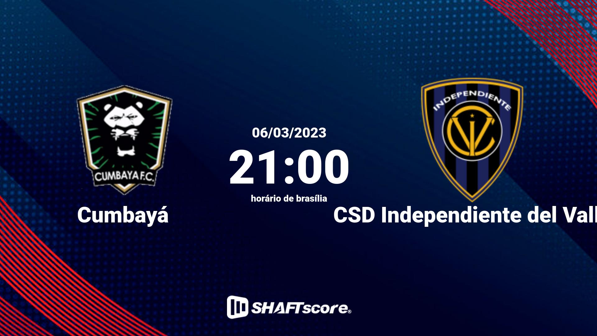 Estatísticas do jogo Cumbayá vs CSD Independiente del Valle 06.03 21:00