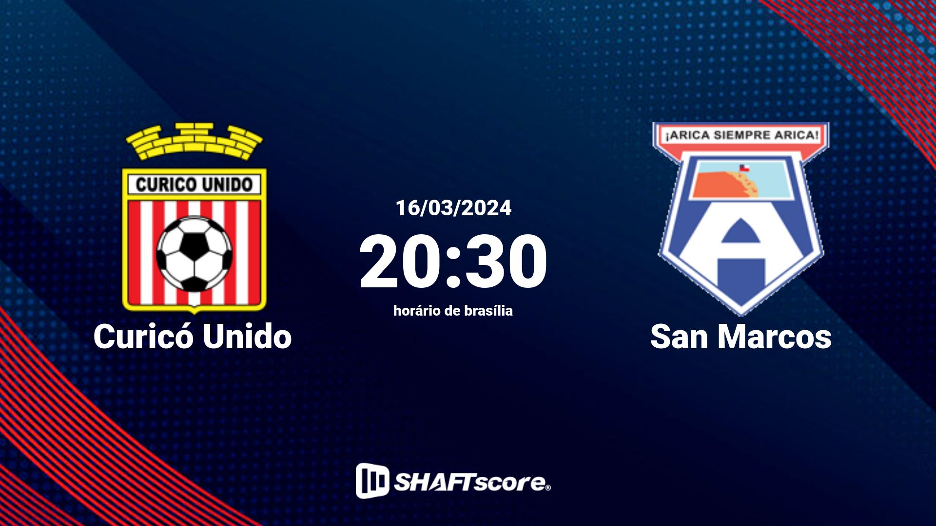 Estatísticas do jogo Curicó Unido vs San Marcos 16.03 20:30