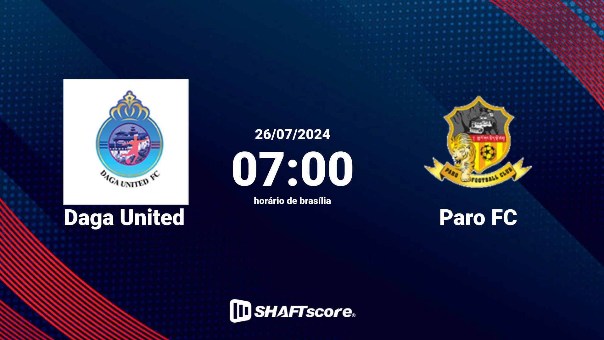 Estatísticas do jogo Daga United vs Paro FC 26.07 07:00