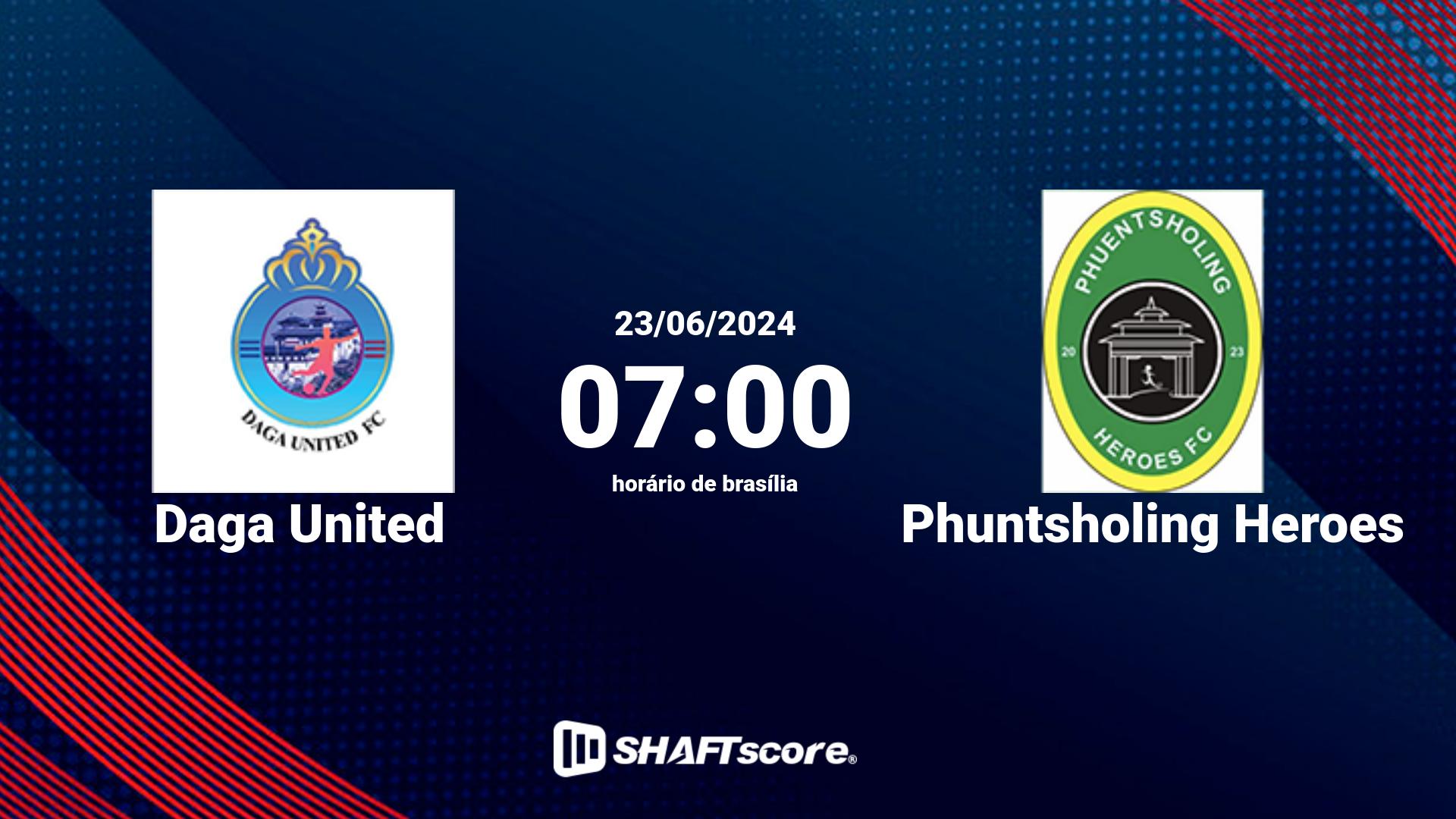 Estatísticas do jogo Daga United vs Phuntsholing Heroes 23.06 07:00