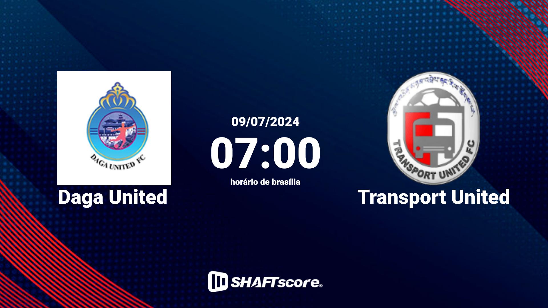 Estatísticas do jogo Daga United vs Transport United 09.07 07:00
