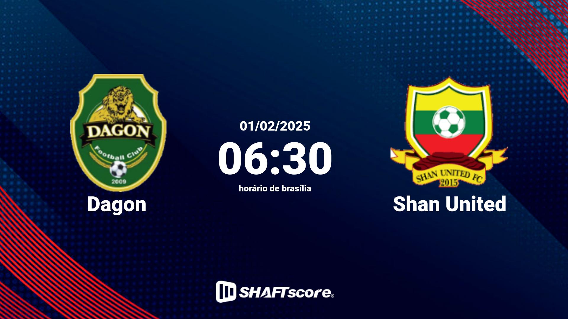 Estatísticas do jogo Dagon vs Shan United 01.02 06:30