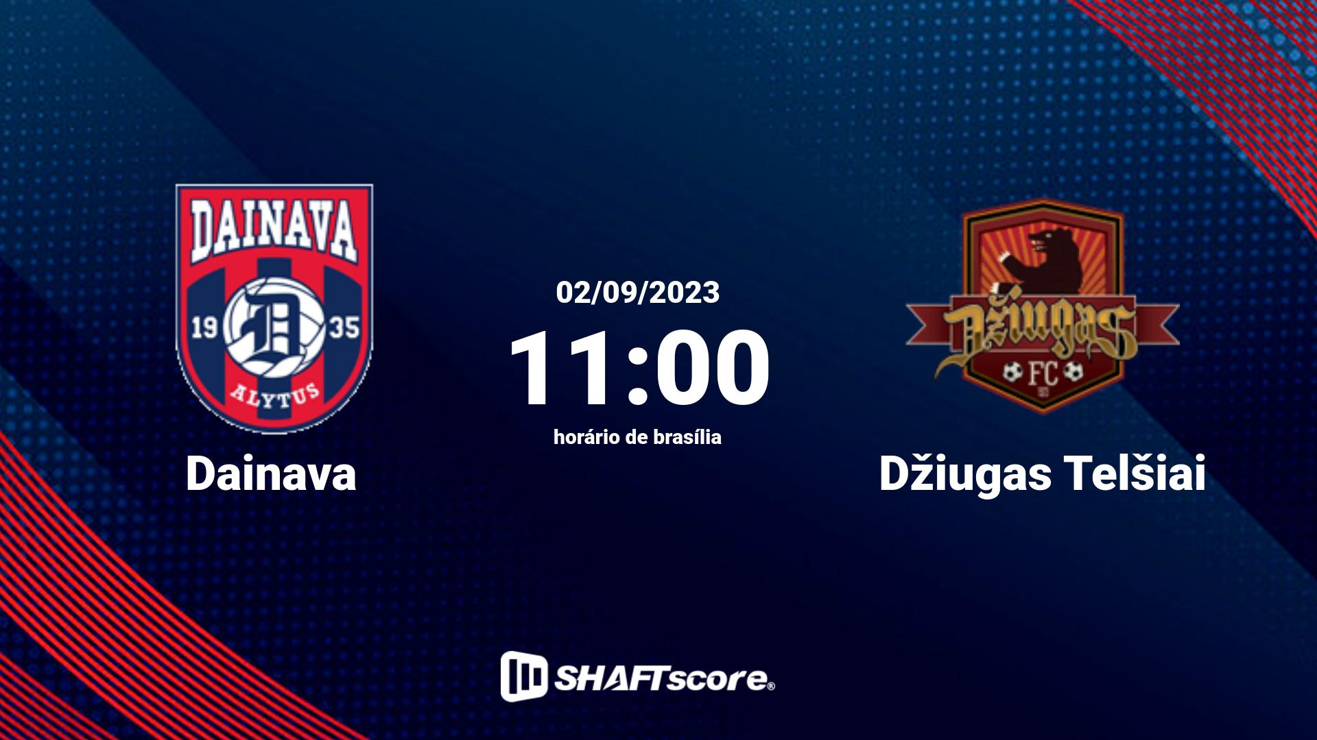 Estatísticas do jogo Dainava vs Džiugas Telšiai 02.09 11:00