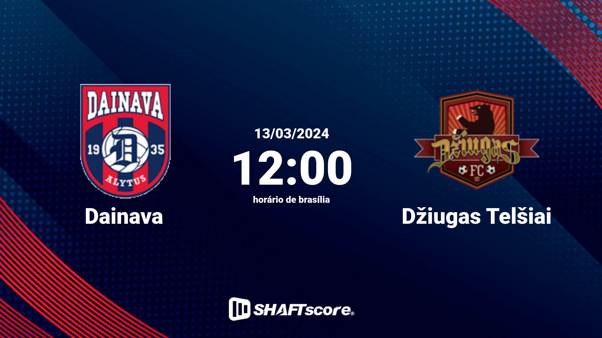 Estatísticas do jogo Dainava vs Džiugas Telšiai 13.03 12:00