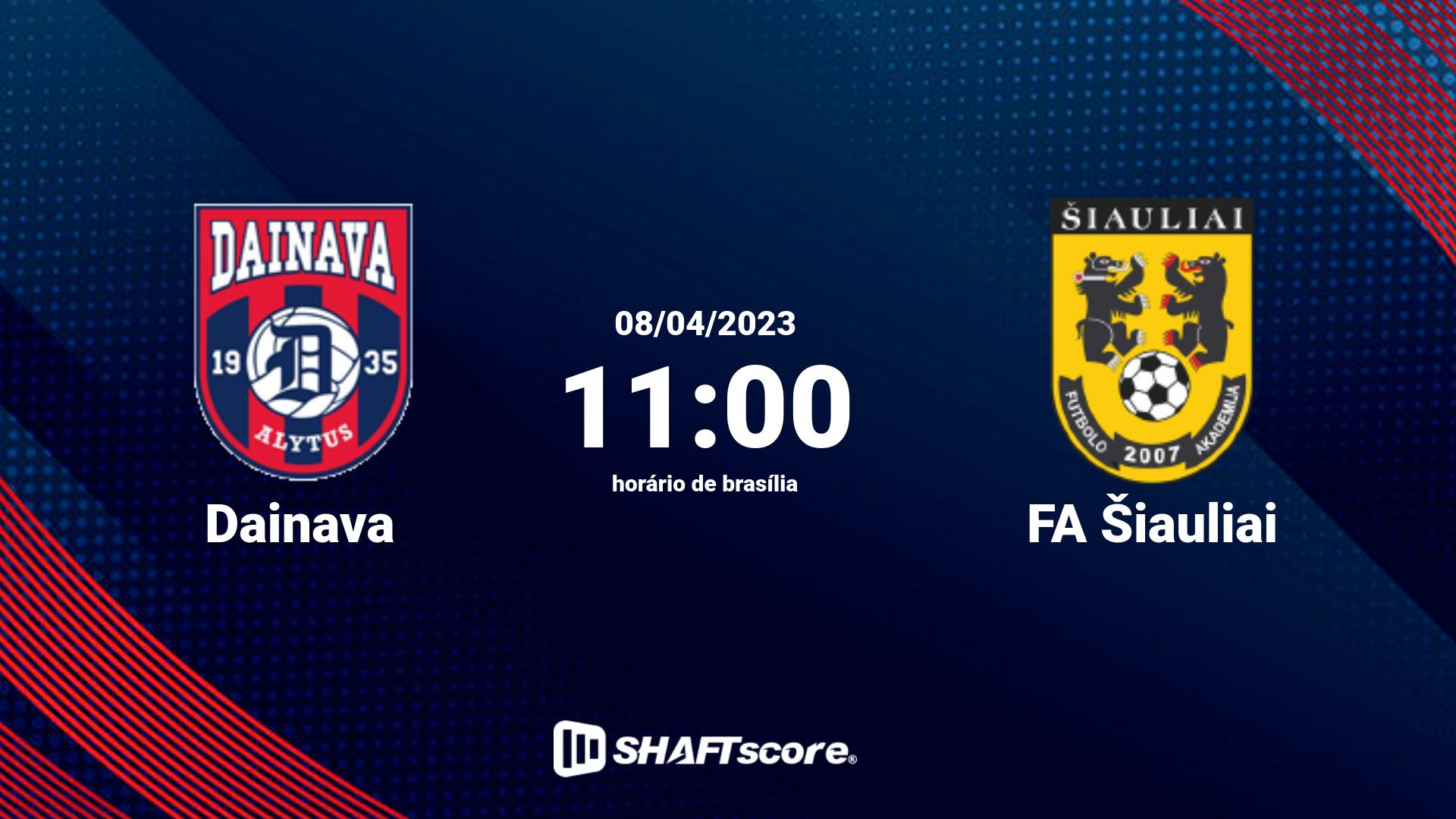 Estatísticas do jogo Dainava vs FA Šiauliai 08.04 11:00