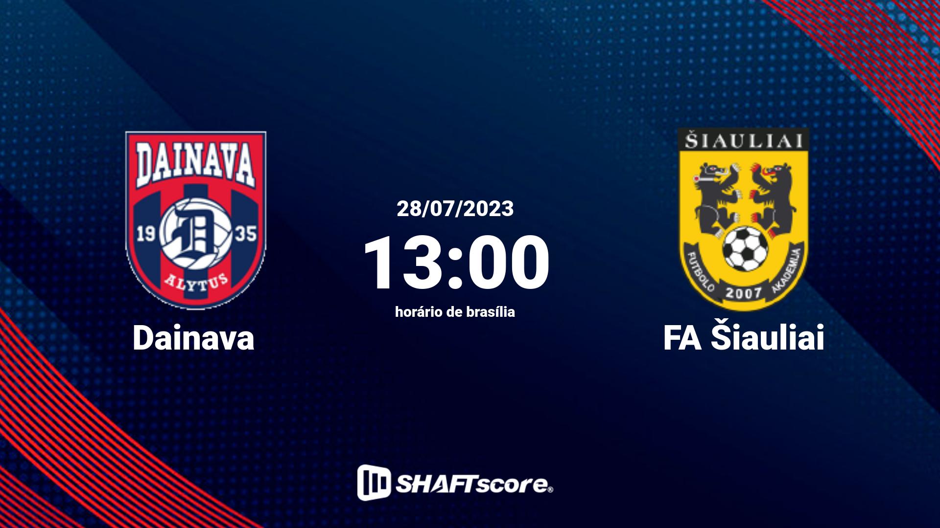 Estatísticas do jogo Dainava vs FA Šiauliai 28.07 13:00