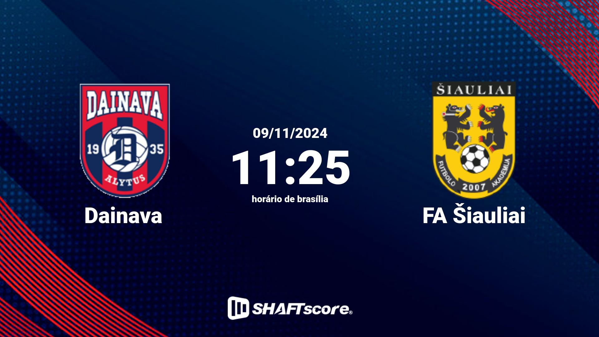 Estatísticas do jogo Dainava vs FA Šiauliai 09.11 11:25