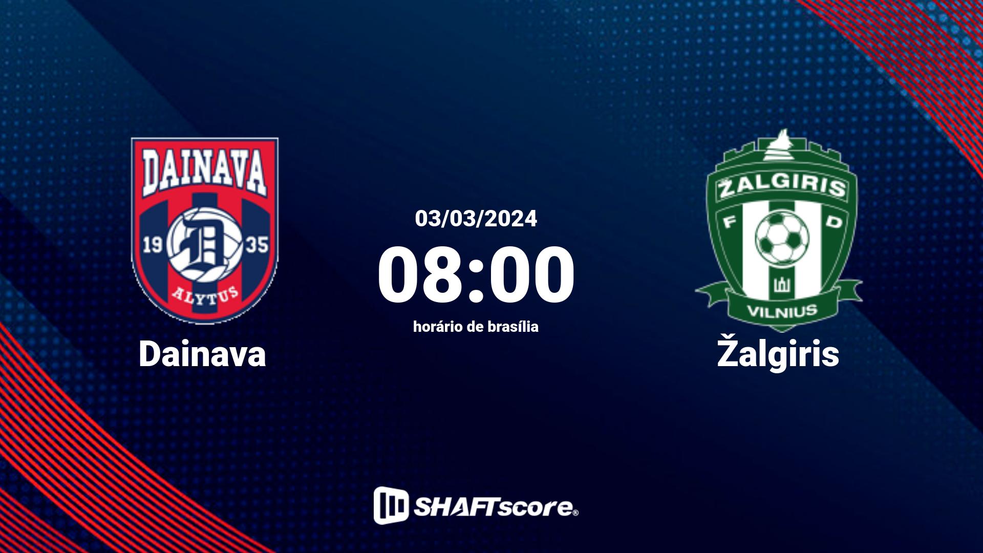 Estatísticas do jogo Dainava vs Žalgiris 03.03 08:00