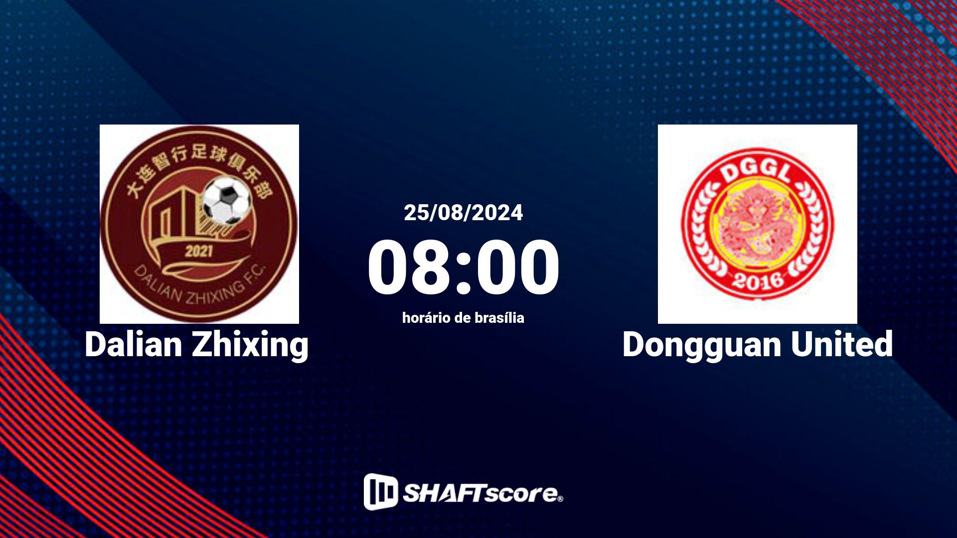 Estatísticas do jogo Dalian Zhixing vs Dongguan United 25.08 08:00