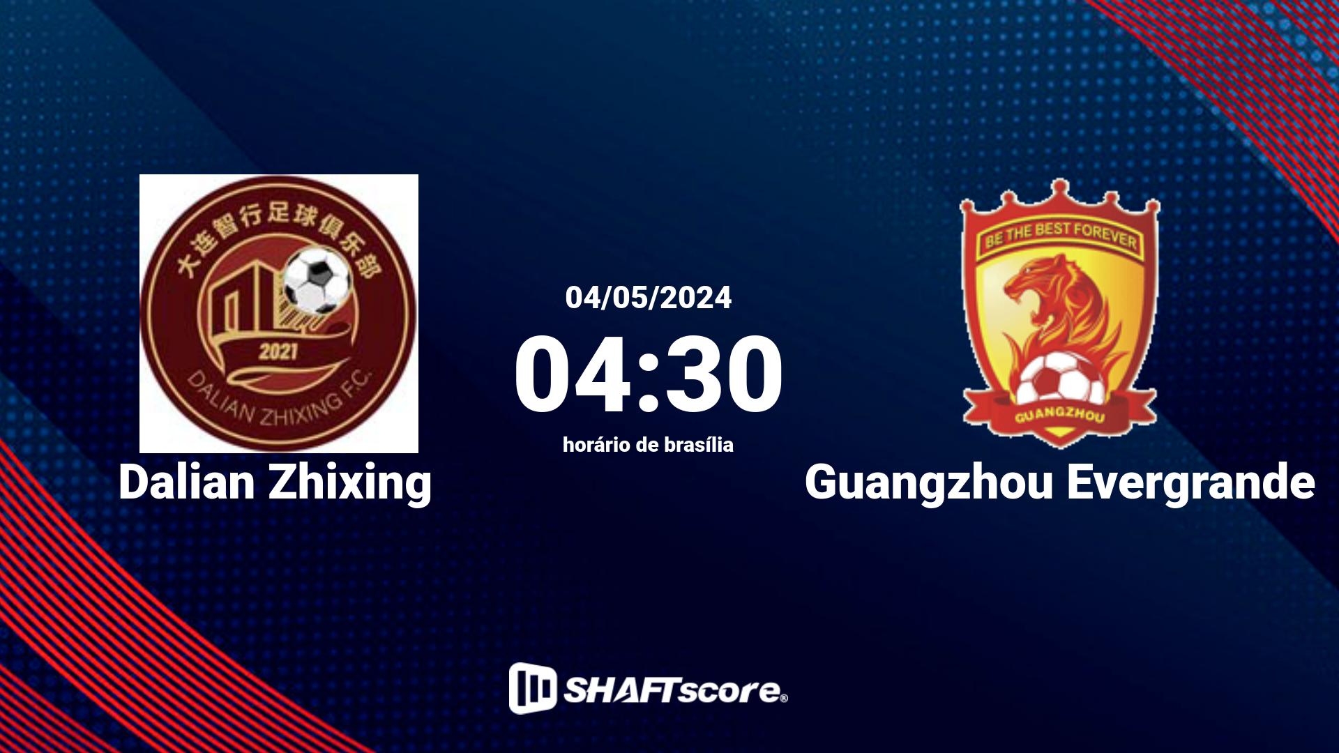 Estatísticas do jogo Dalian Zhixing vs Guangzhou Evergrande 04.05 04:30