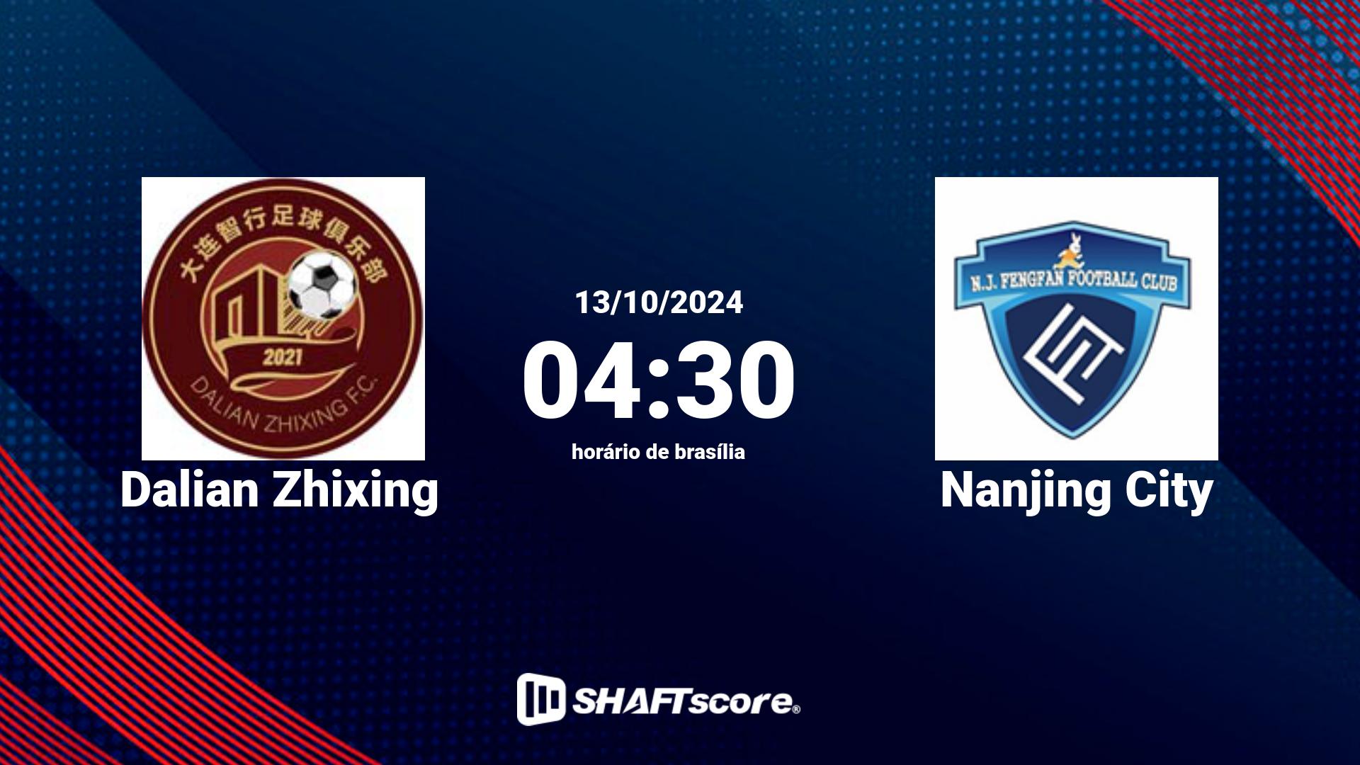 Estatísticas do jogo Dalian Zhixing vs Nanjing City 13.10 04:30