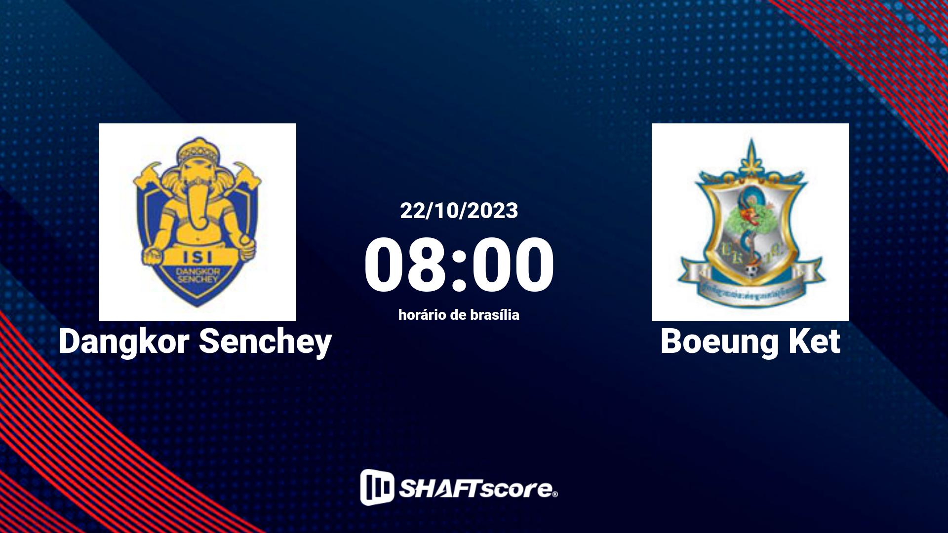 Estatísticas do jogo Dangkor Senchey vs Boeung Ket 22.10 08:00