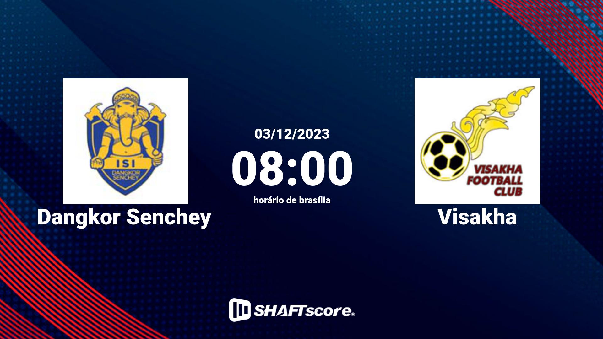 Estatísticas do jogo Dangkor Senchey vs Visakha 03.12 08:00