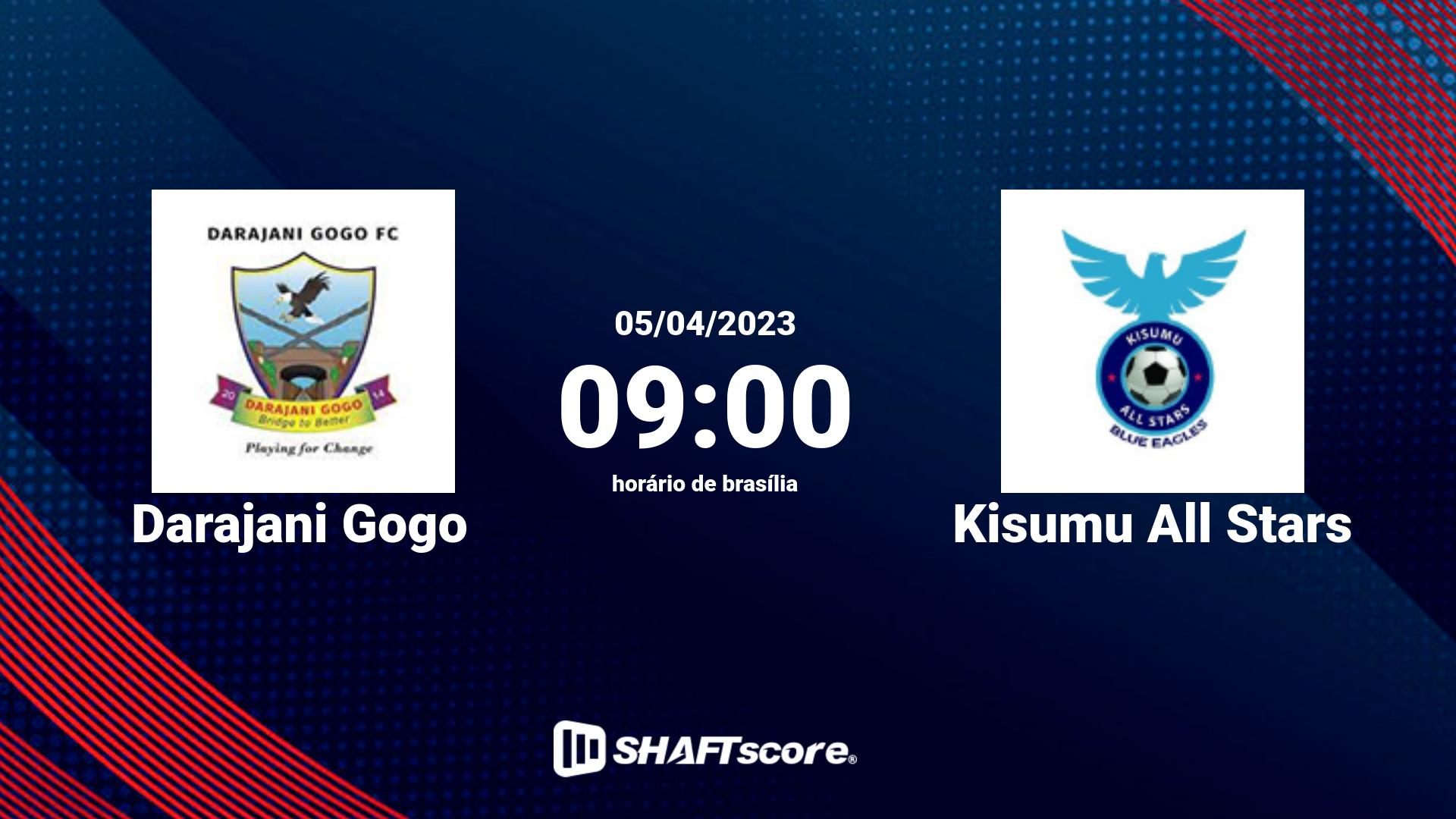 Estatísticas do jogo Darajani Gogo vs Kisumu All Stars 05.04 09:00