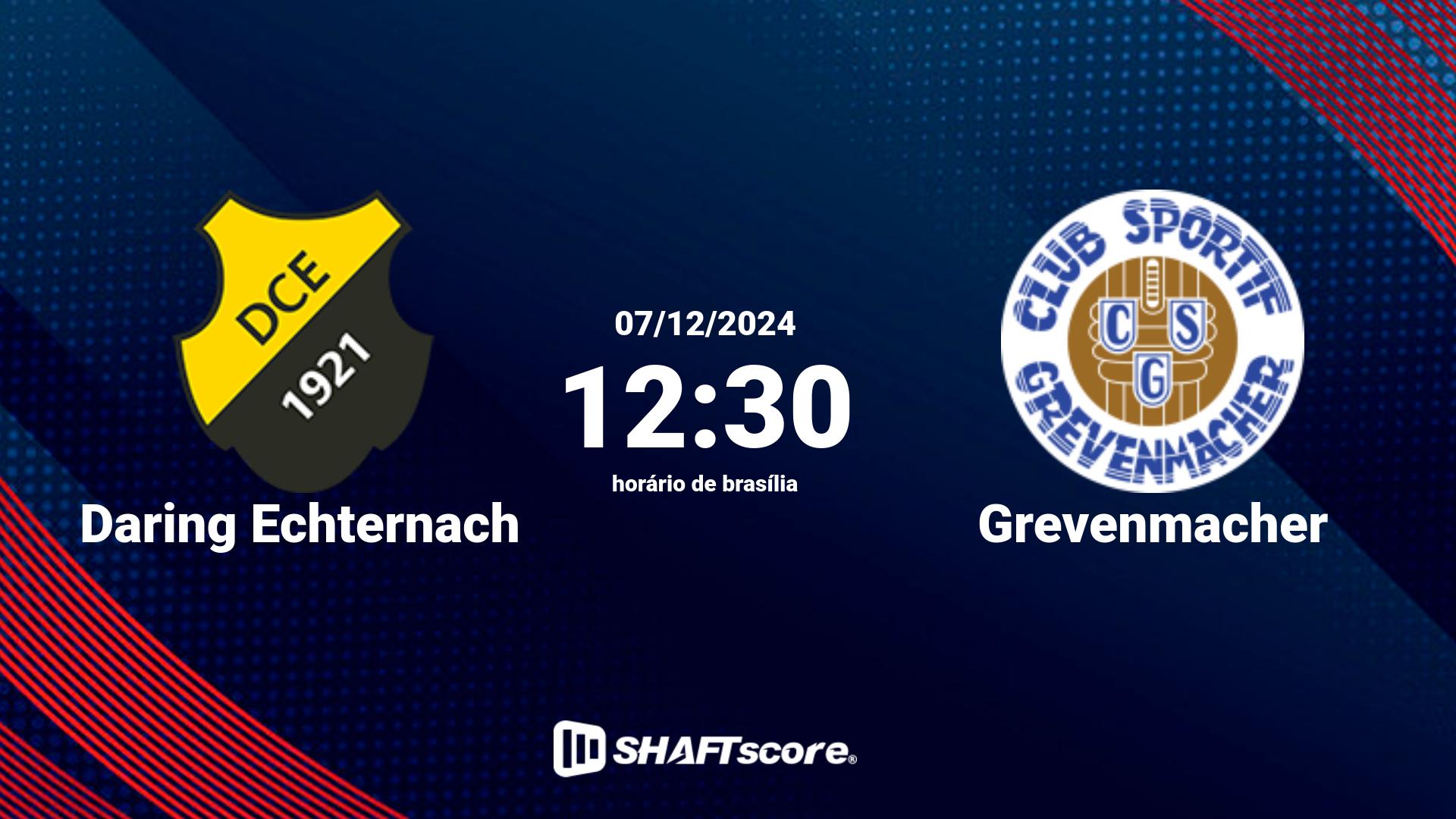 Estatísticas do jogo Daring Echternach vs Grevenmacher 07.12 12:30