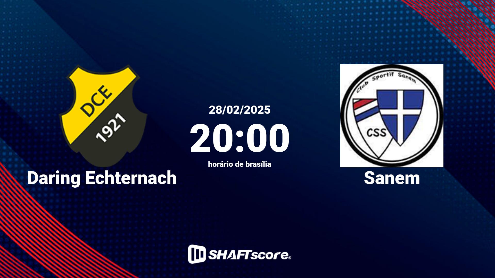 Estatísticas do jogo Daring Echternach vs Sanem 28.02 20:00