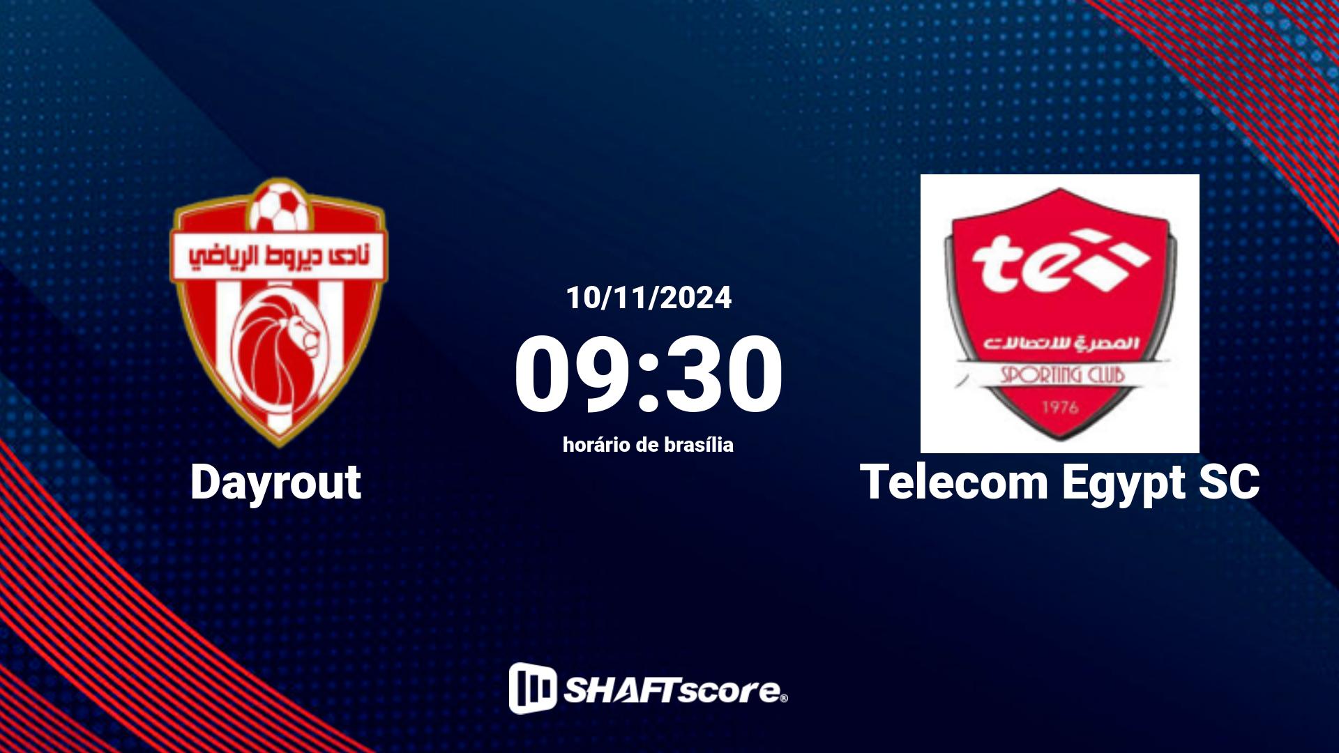 Estatísticas do jogo Dayrout vs Telecom Egypt SC 10.11 09:30