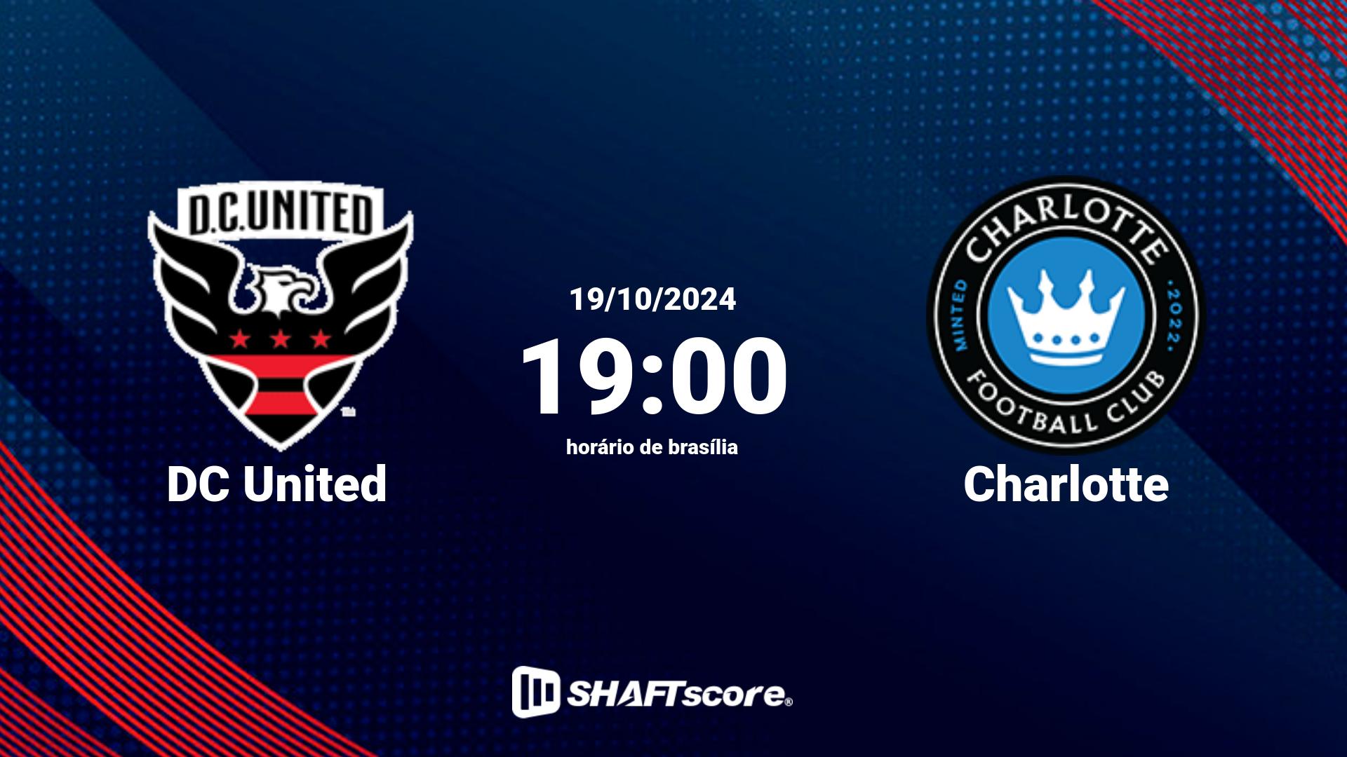 Estatísticas do jogo DC United vs Charlotte 19.10 19:00