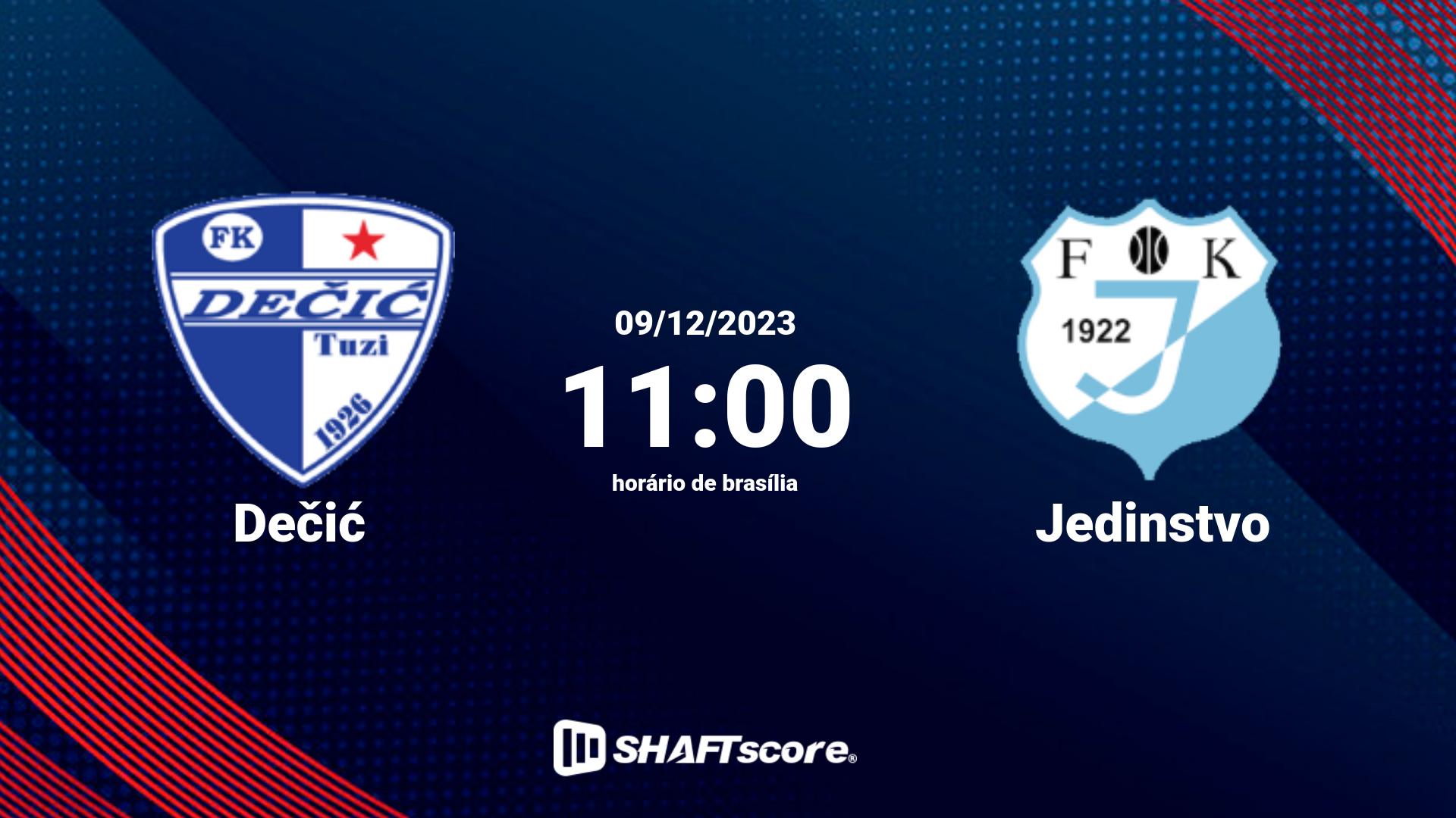 Estatísticas do jogo Dečić vs Jedinstvo 09.12 11:00