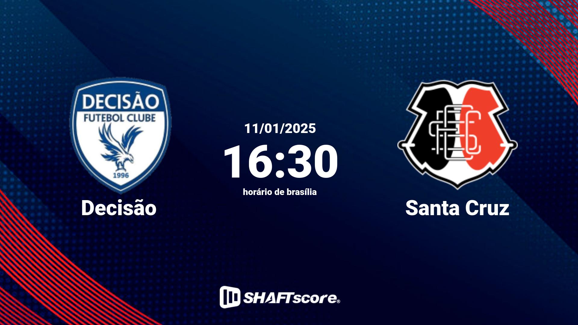 Estatísticas do jogo Decisão vs Santa Cruz 11.01 16:30