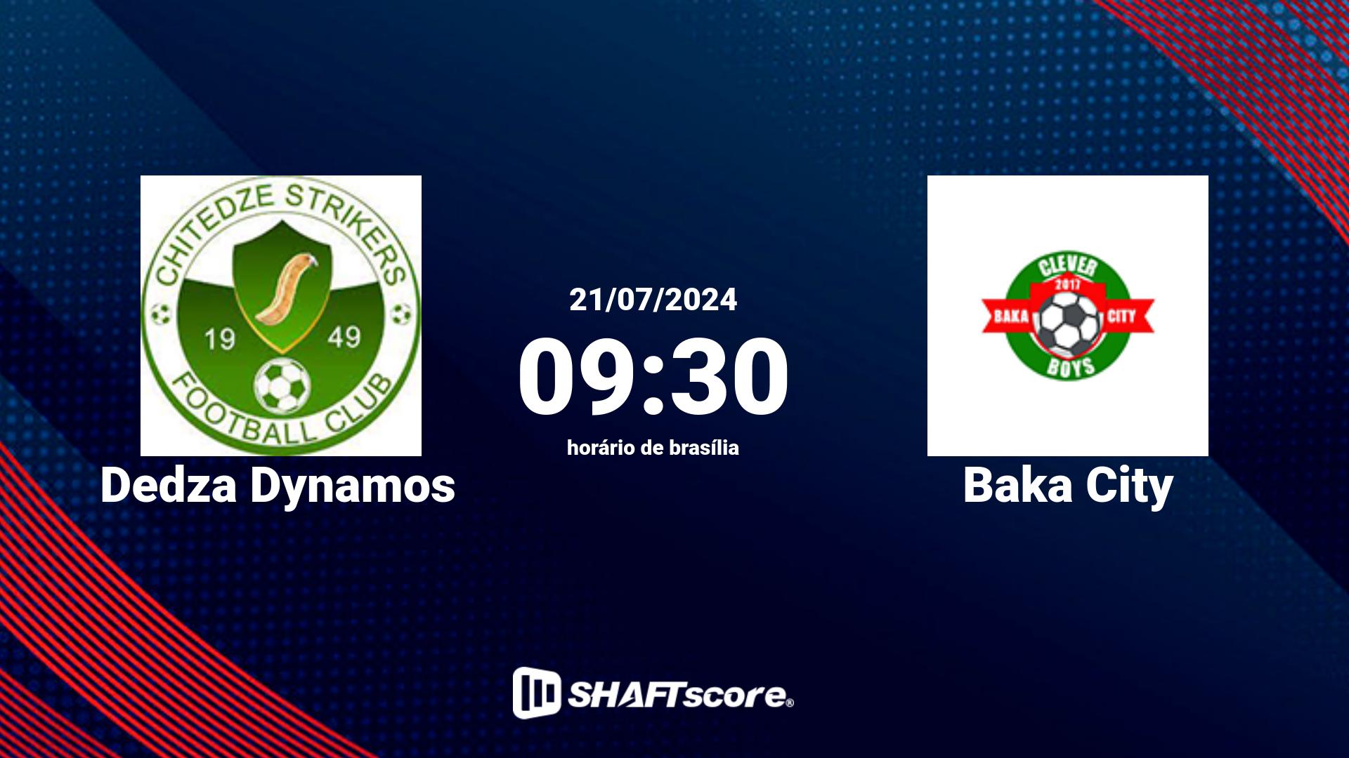 Estatísticas do jogo Dedza Dynamos vs Baka City 21.07 09:30
