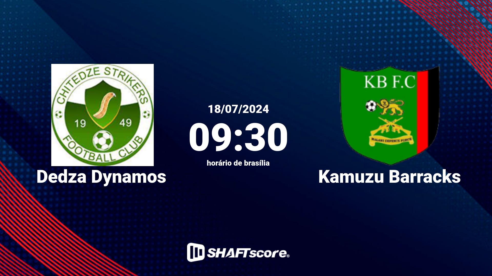 Estatísticas do jogo Dedza Dynamos vs Kamuzu Barracks 18.07 09:30
