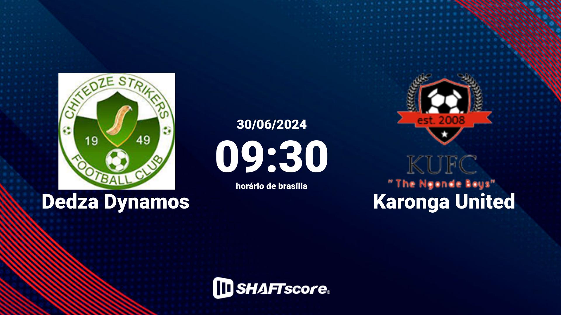 Estatísticas do jogo Dedza Dynamos vs Karonga United 30.06 09:30