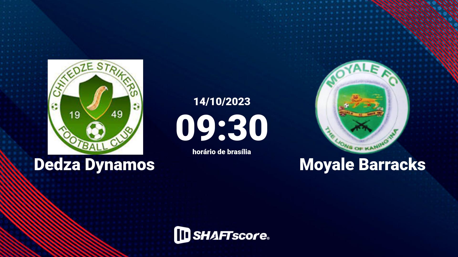 Estatísticas do jogo Dedza Dynamos vs Moyale Barracks 14.10 09:30