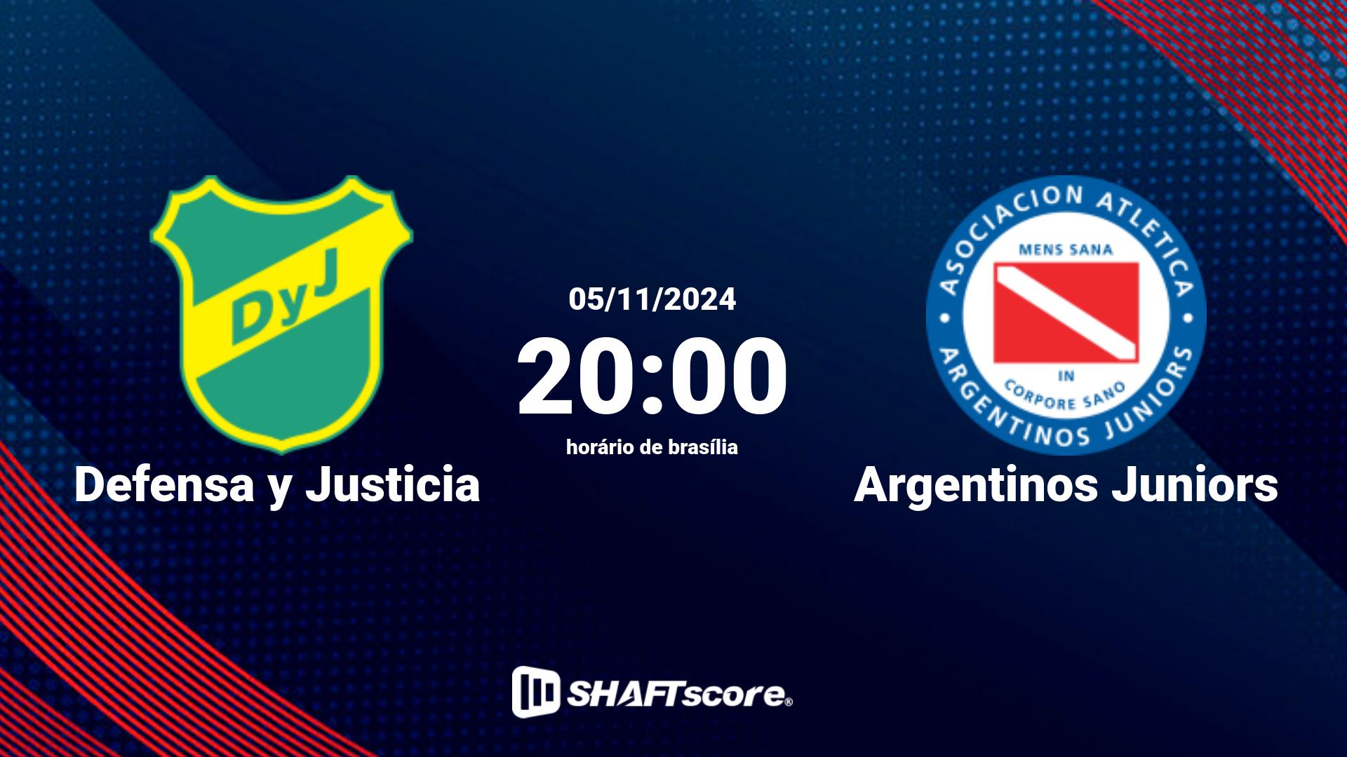 Estatísticas do jogo Defensa y Justicia vs Argentinos Juniors 05.11 20:00