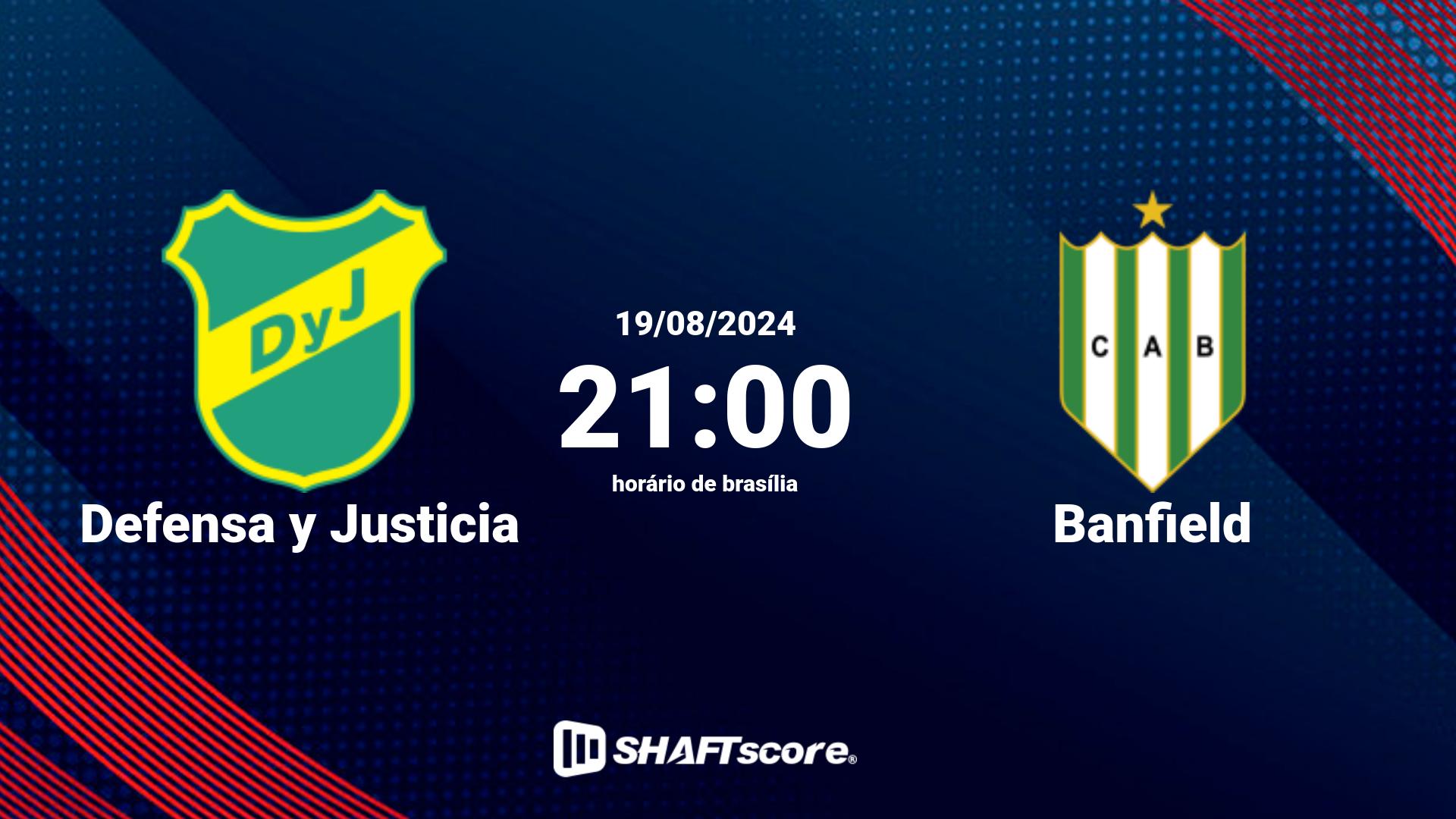 Estatísticas do jogo Defensa y Justicia vs Banfield 19.08 21:00