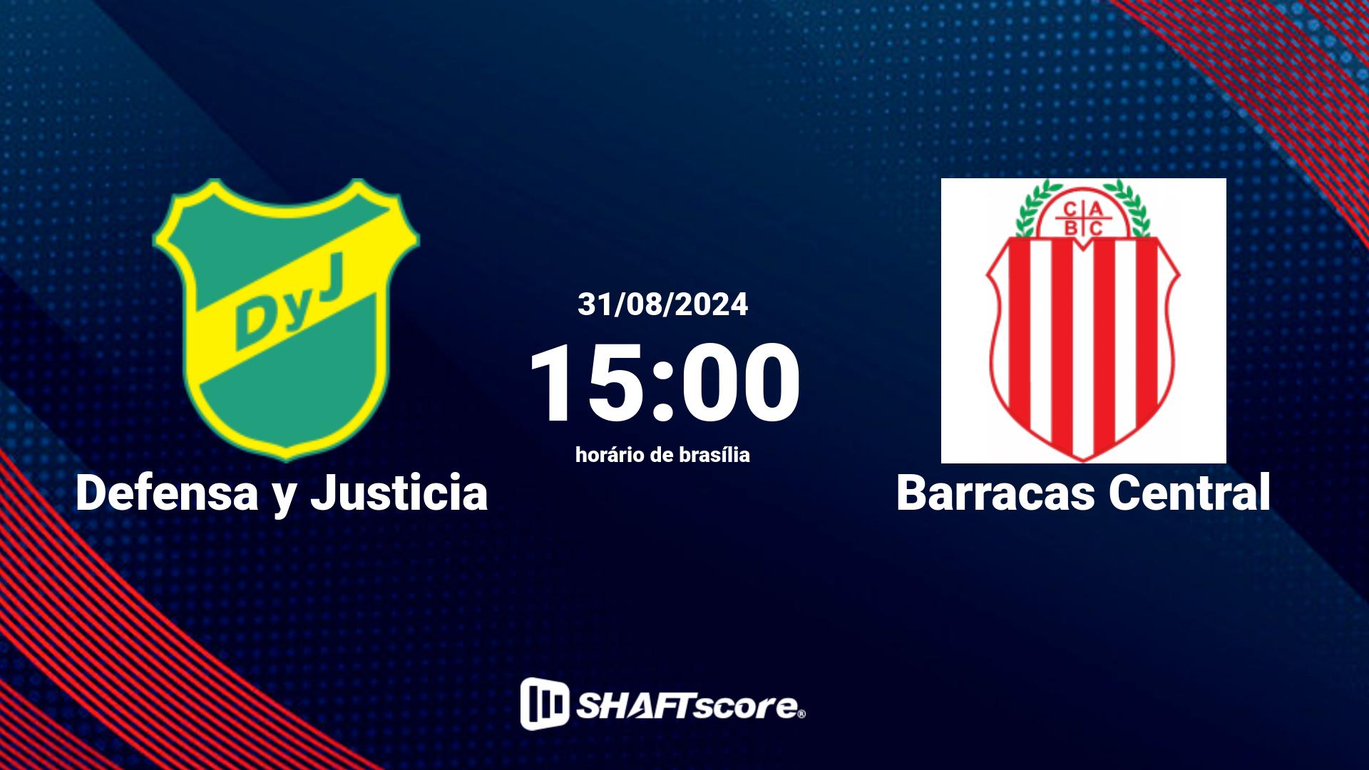 Estatísticas do jogo Defensa y Justicia vs Barracas Central 31.08 15:00