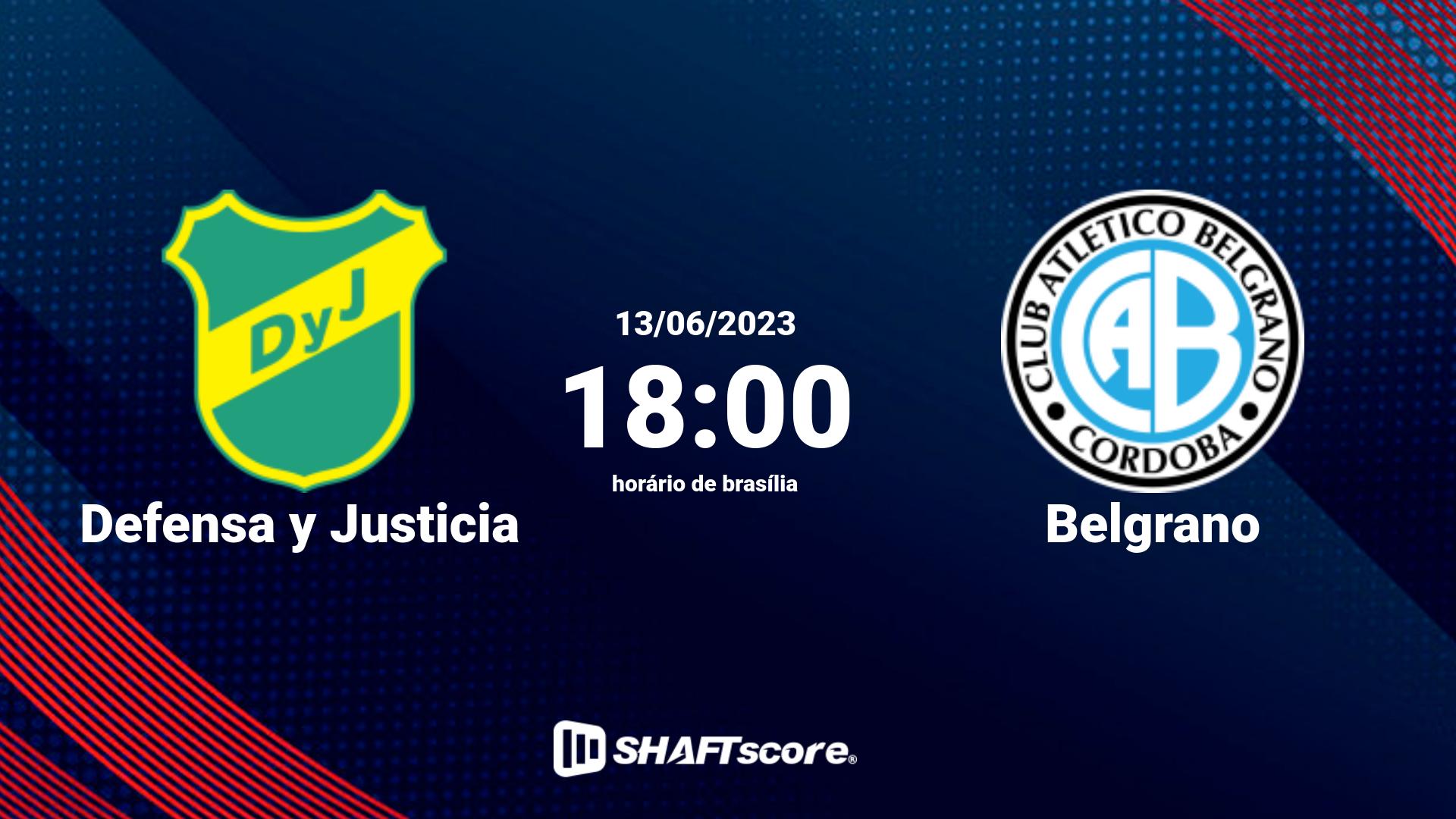 Estatísticas do jogo Defensa y Justicia vs Belgrano 13.06 18:00