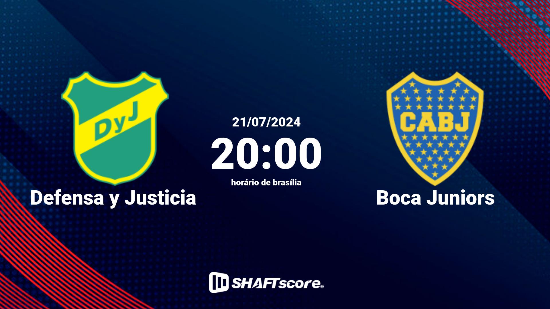 Estatísticas do jogo Defensa y Justicia vs Boca Juniors 21.07 20:00