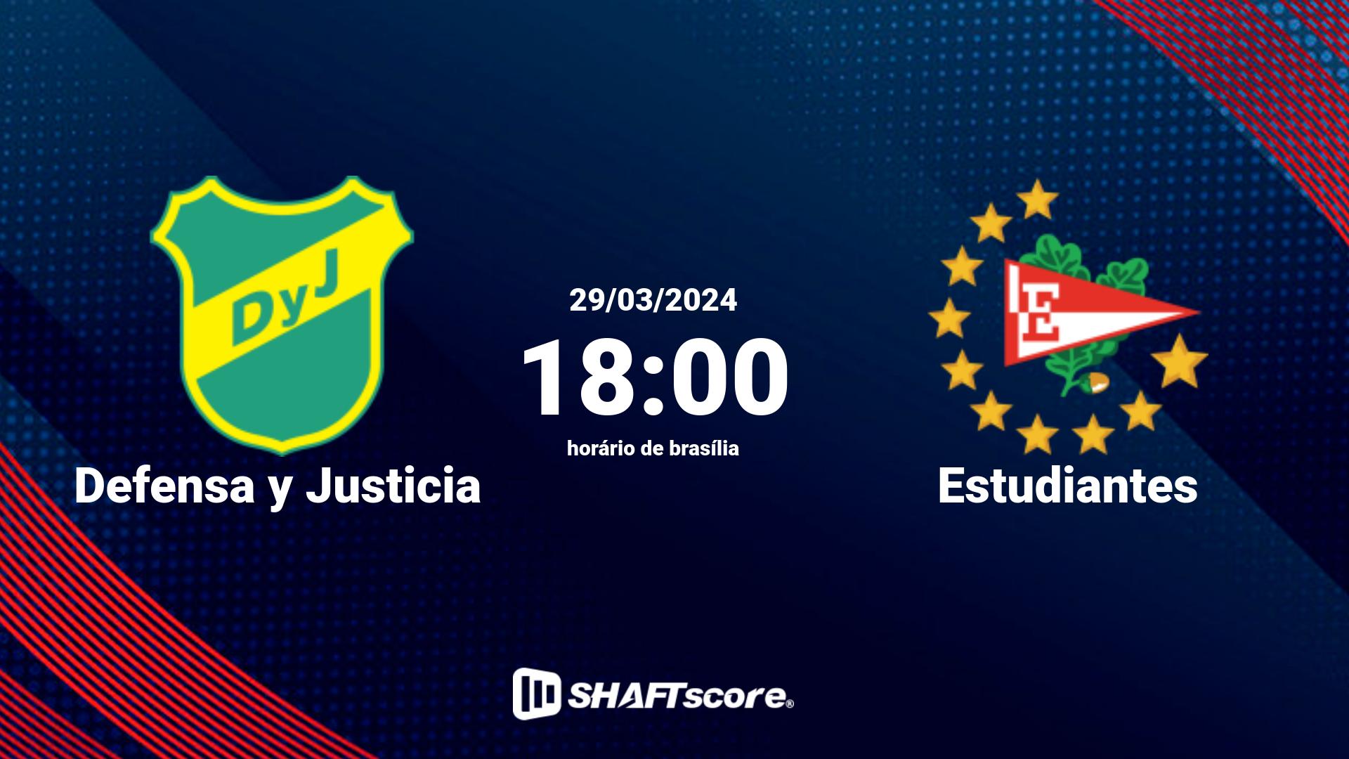 Estatísticas do jogo Defensa y Justicia vs Estudiantes 29.03 18:00