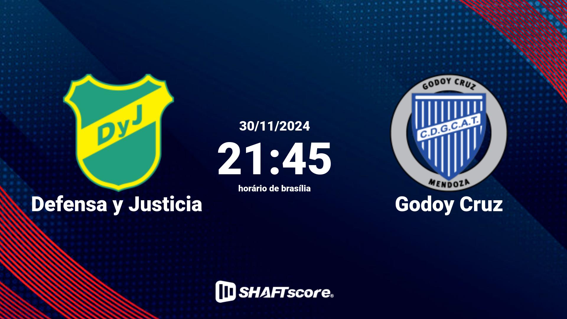 Estatísticas do jogo Defensa y Justicia vs Godoy Cruz 30.11 21:45