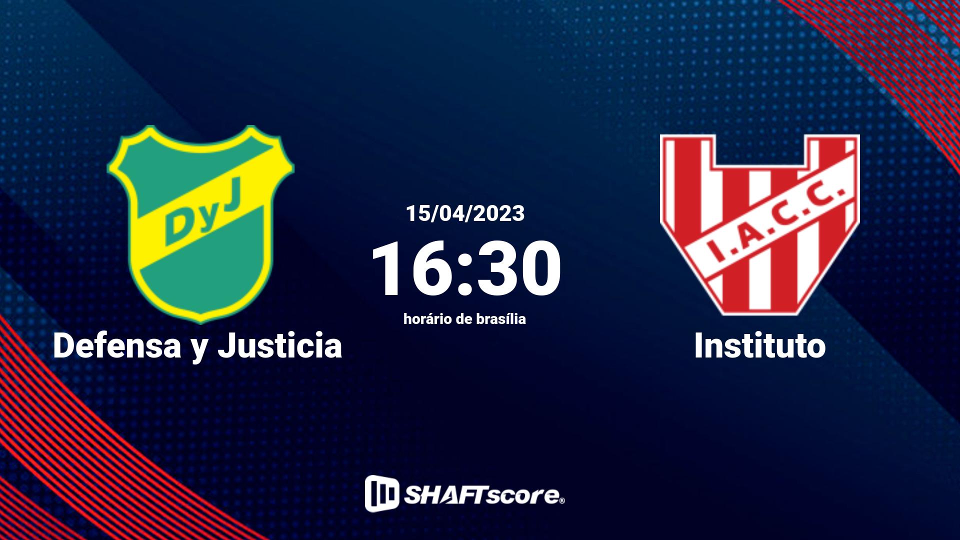 Estatísticas do jogo Defensa y Justicia vs Instituto 15.04 16:30