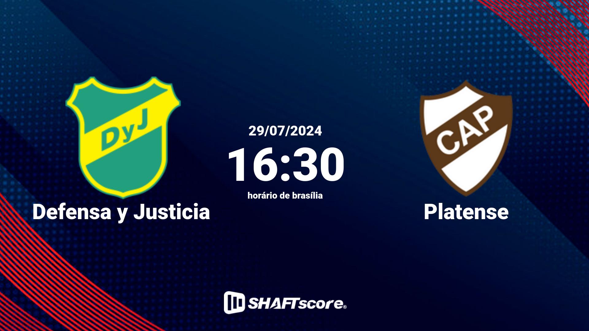 Estatísticas do jogo Defensa y Justicia vs Platense 29.07 16:30