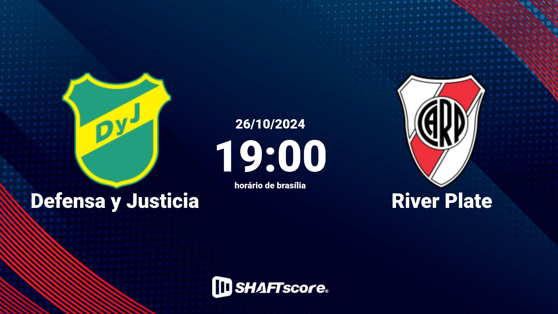 Estatísticas do jogo Defensa y Justicia vs River Plate 26.10 19:00