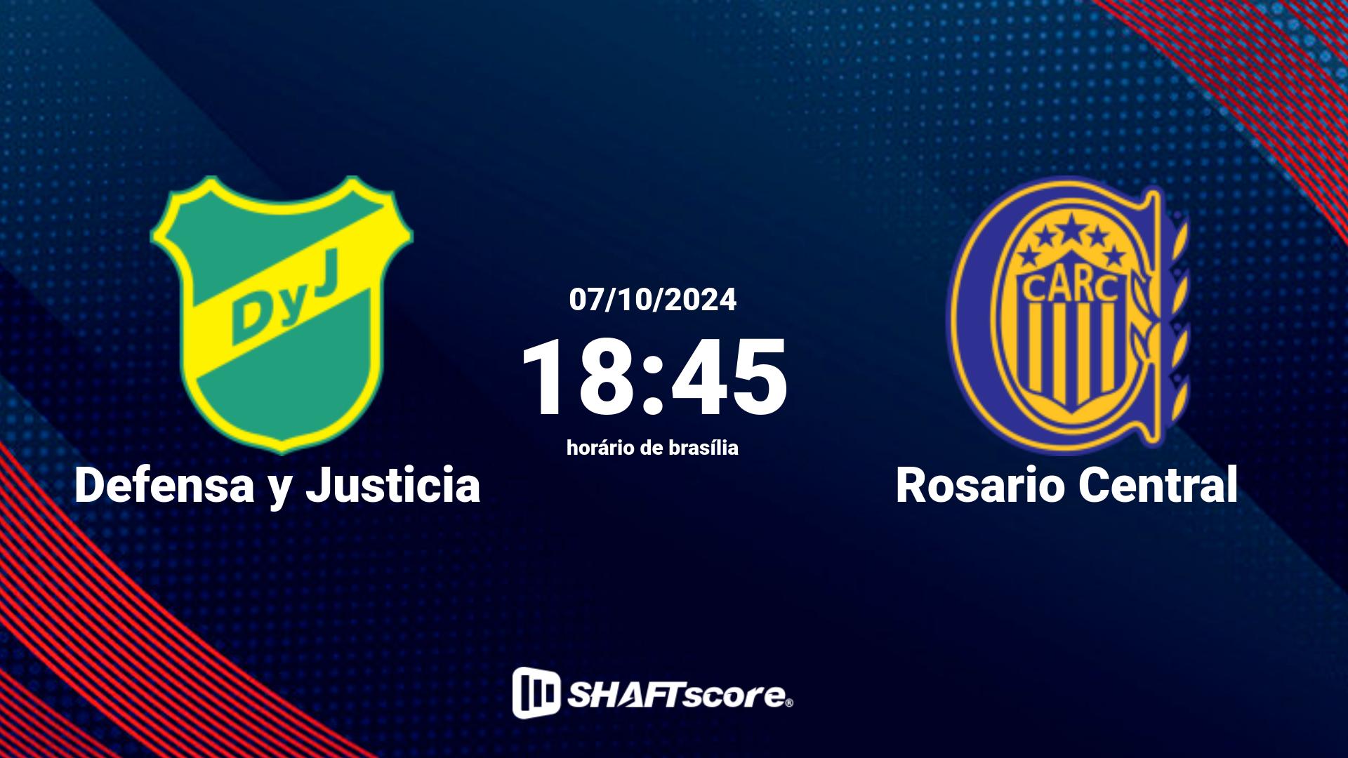 Estatísticas do jogo Defensa y Justicia vs Rosario Central 07.10 18:45