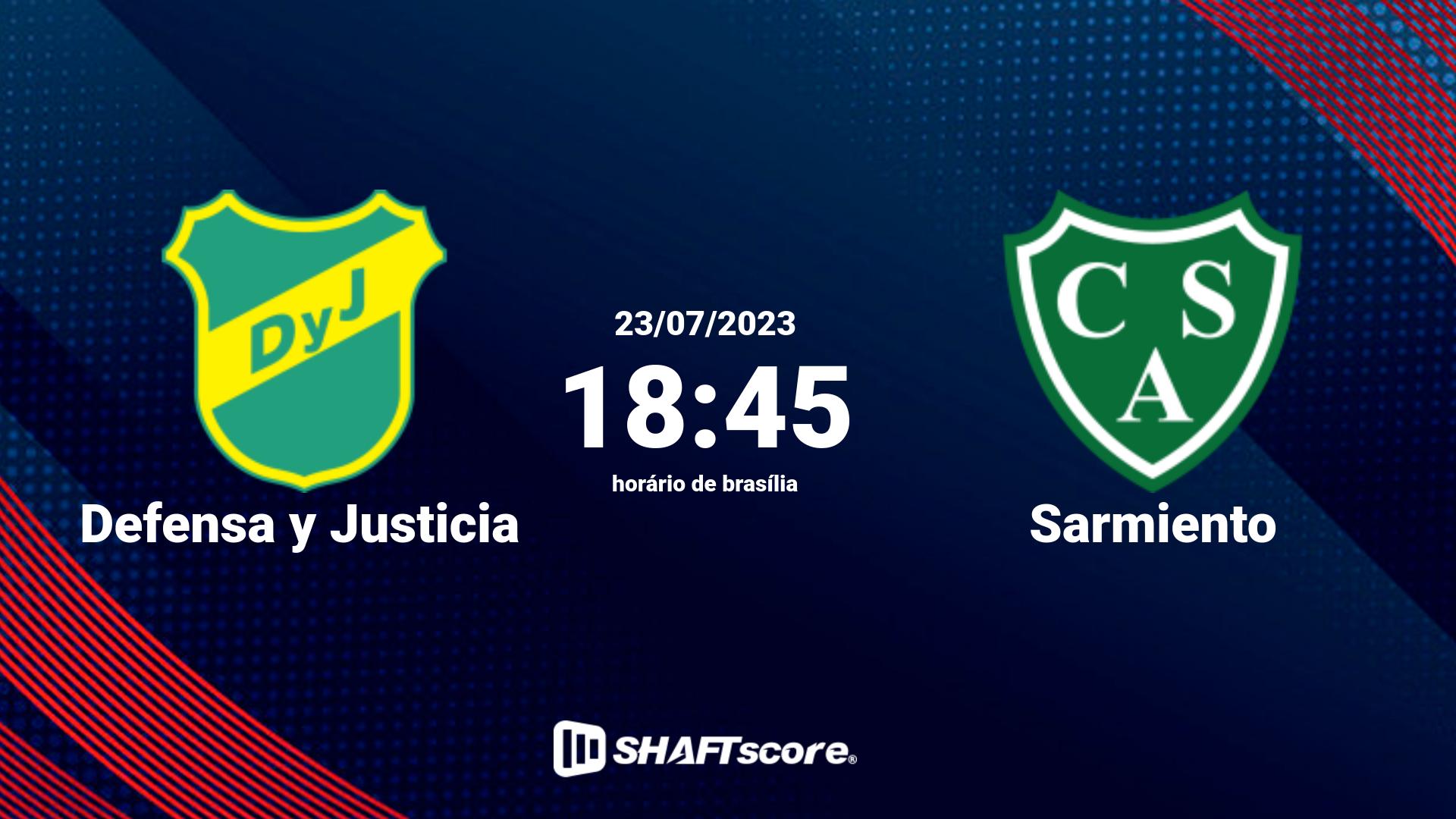 Estatísticas do jogo Defensa y Justicia vs Sarmiento 23.07 18:45